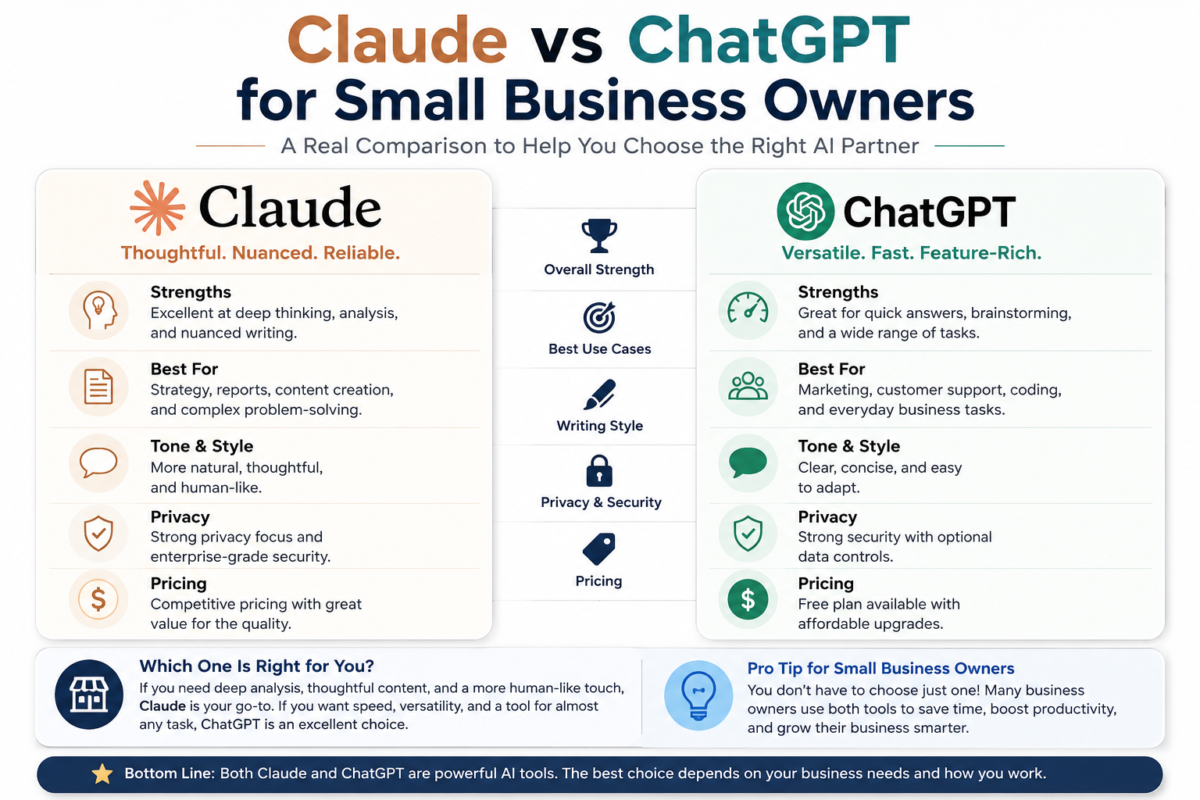 Claude vs ChatGPT for Small Business Owners — A Real Comparison