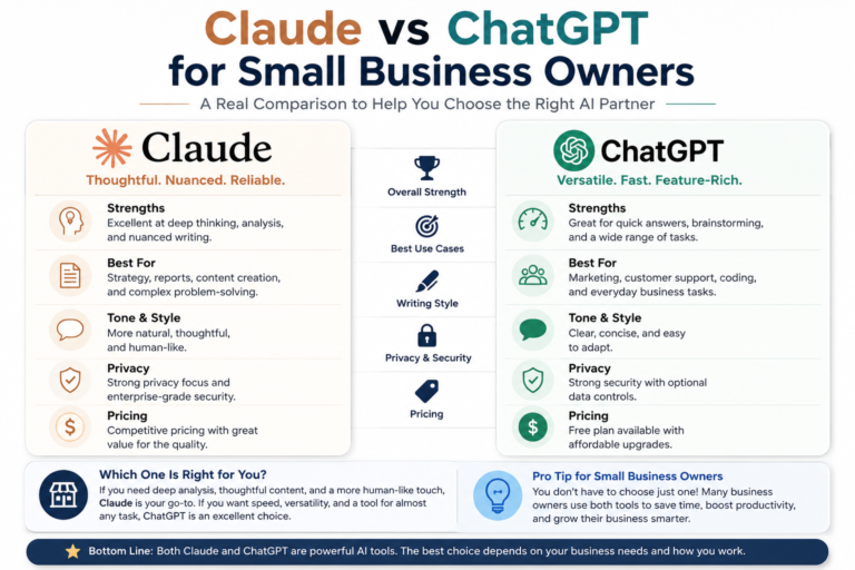 Claude vs ChatGPT for Small Business Owners — A Real Comparison